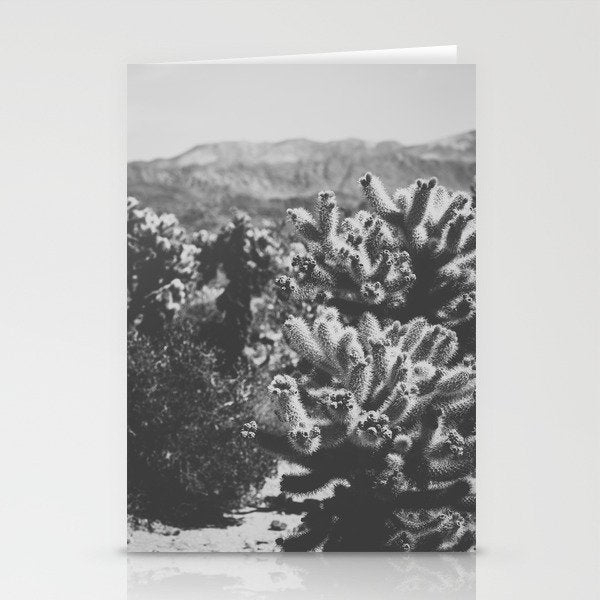 Cholla Cactus Garden (Black + White) Stationery Card