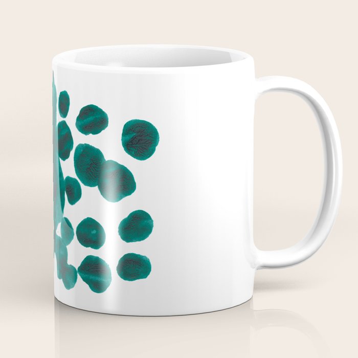Teal Green Bubble Pattern Inkblot Rorschach Test Coffee Mug