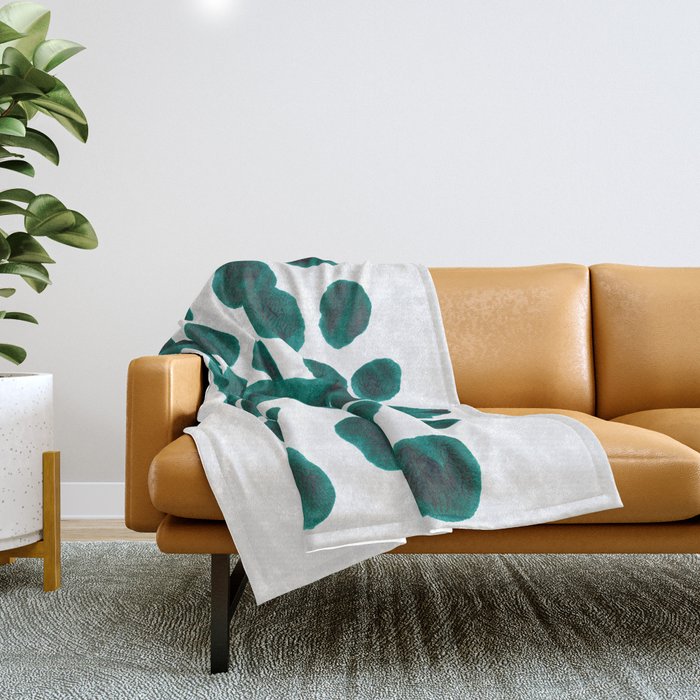 Teal Green Bubble Pattern Inkblot Rorschach Test Throw Blanket