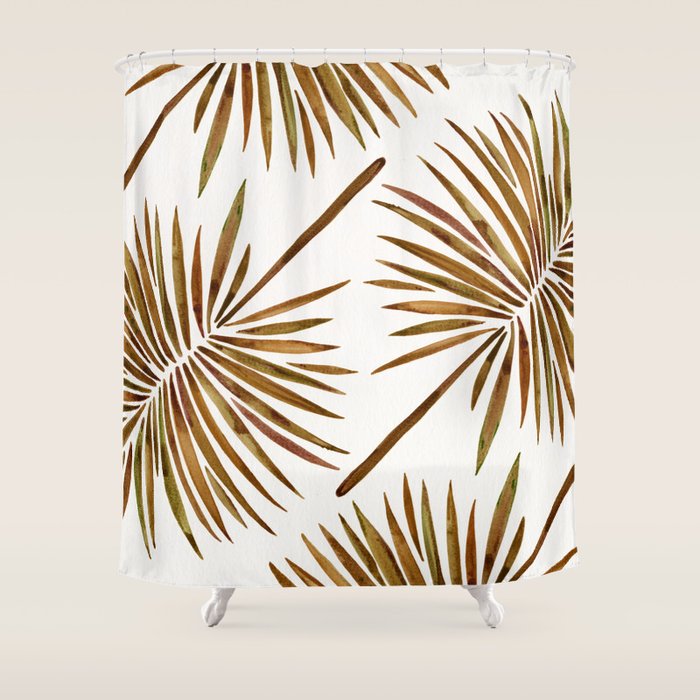 Tropical Fan Palm - Sepia Shower Curtain