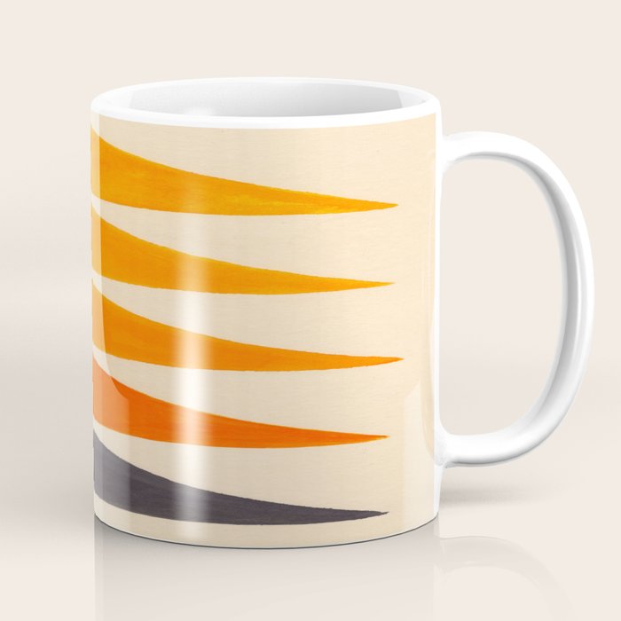 Vintage Scandinavian Orange Geometric Triangle Pattern Coffee Mug