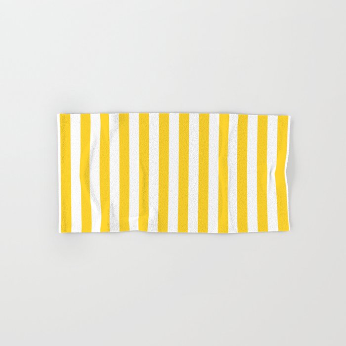 Large Taxi Yellow And White Cabana Stripe Bath Towel