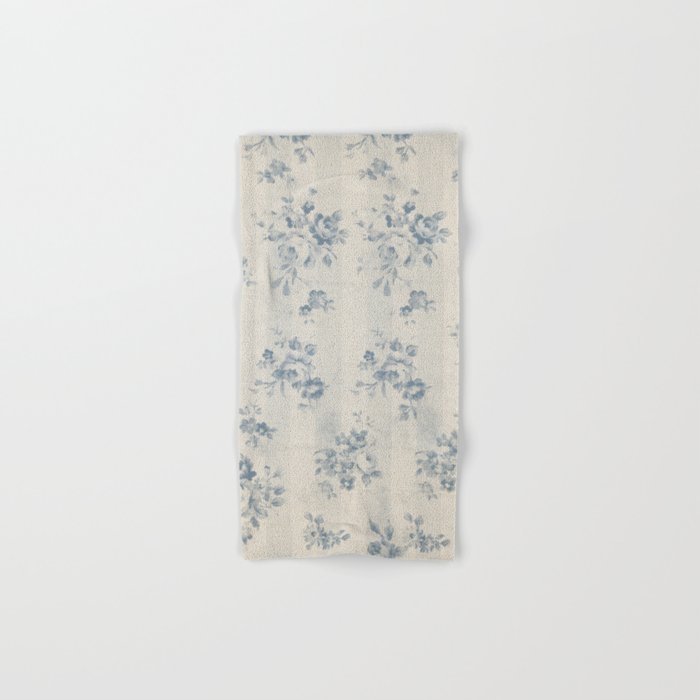 Rustic Vintage Bohemian Blue White Stripes Elegant Floral Bath Towel
