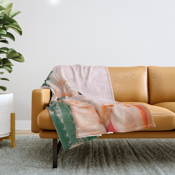 Flamingo & Cactus #Homestorie #Decor #Buyart Throw Blanket