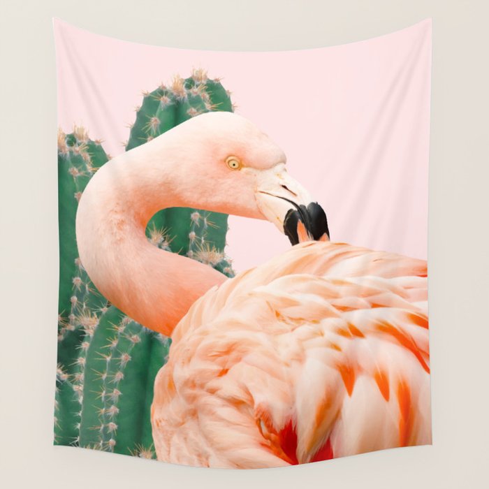 Flamingo & Cactus #Homestorie #Decor #Buyart Wall Tapestry