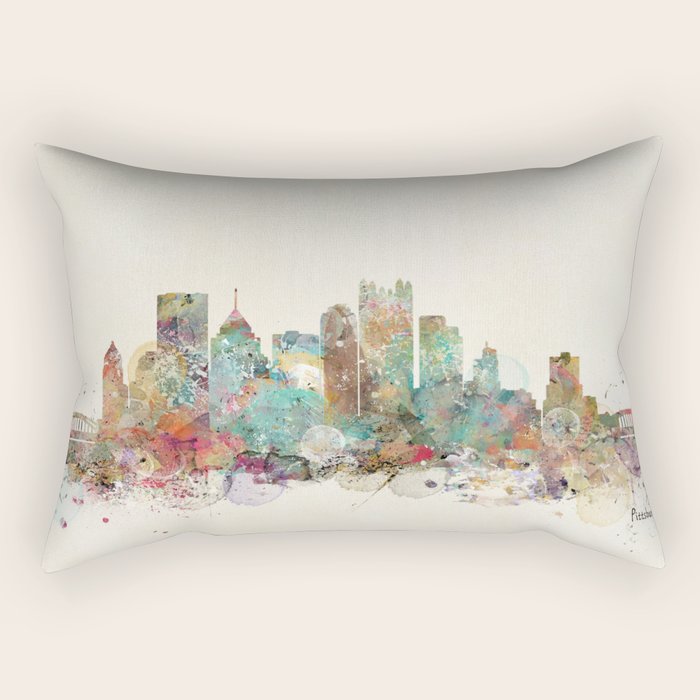 Pittsburgh Pennsylvania Skyline Rectangular Pillow