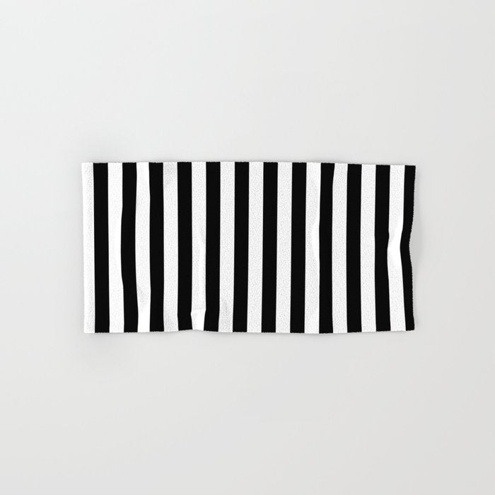 Black And White Vertical Stripes Classic Cabana Stripe Bath Towel