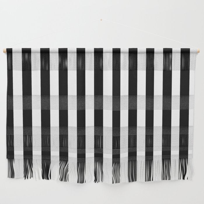 Black And White Vertical Stripes Classic Cabana Stripe Wall Hanging