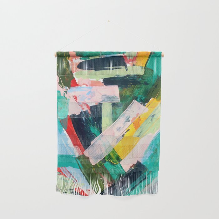 Livin' Easy - A Bright Abstract Piece In Blues, Greens, Yellow And Red Wall Hanging