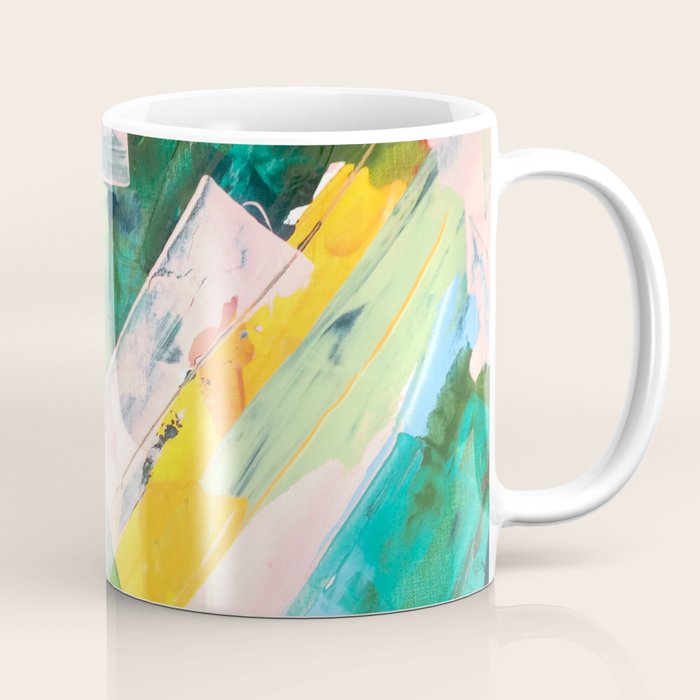 Livin' Easy - A Bright Abstract Piece In Blues, Greens, Yellow And Red Coffee Mug