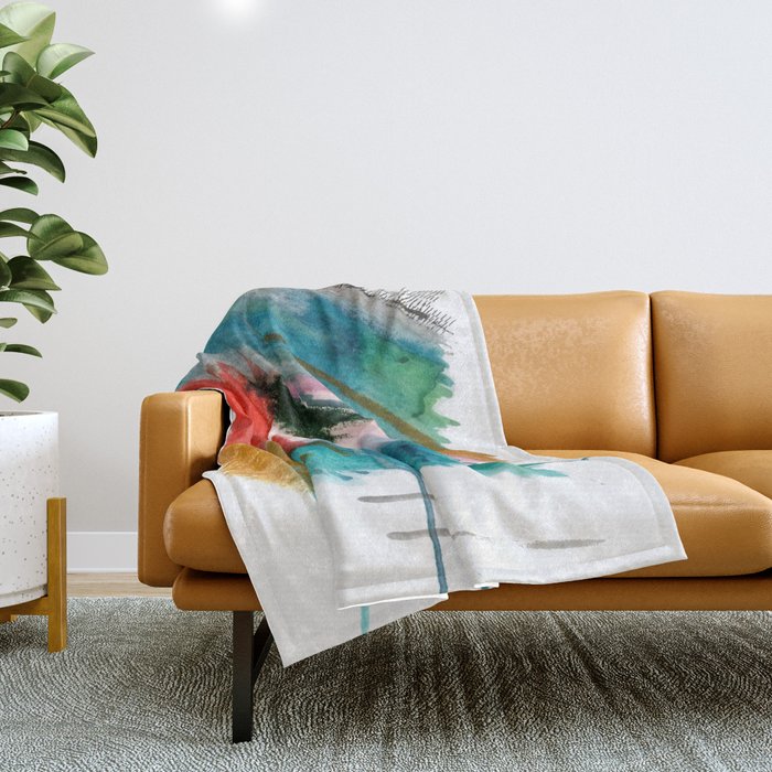 Happiness - A Bright Abstract Piece Throw Blanket