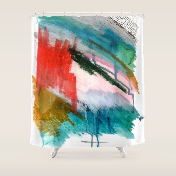 Happiness - A Bright Abstract Piece Shower Curtain