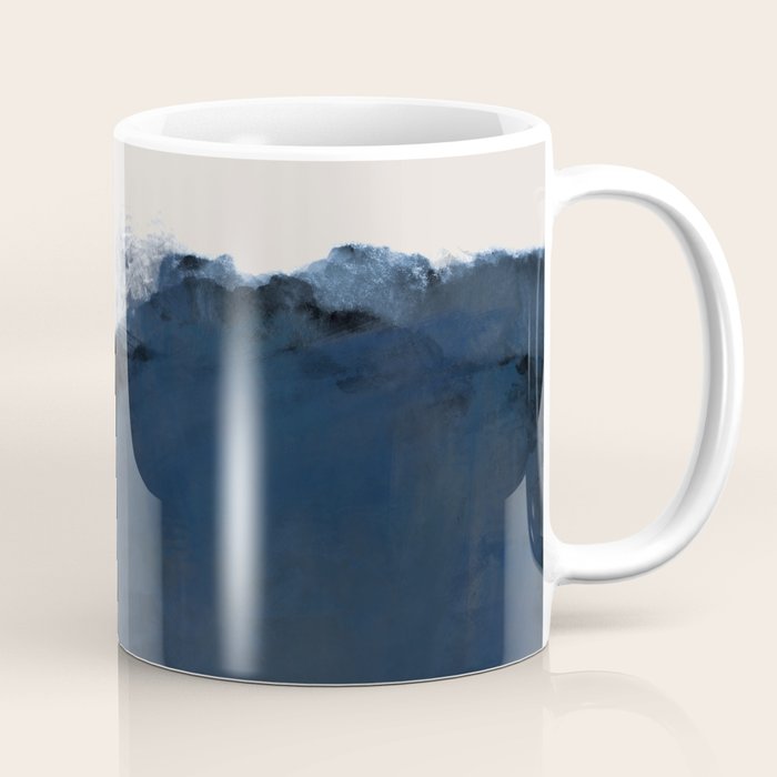 Abstract, Blue, Beige, Indigo Coffee Mug
