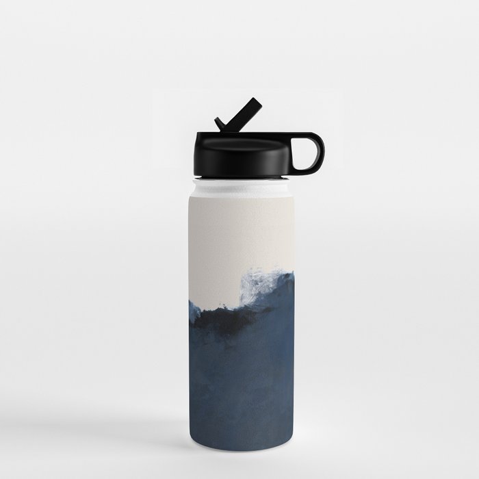 Abstract, Blue, Beige, Indigo Water Bottle