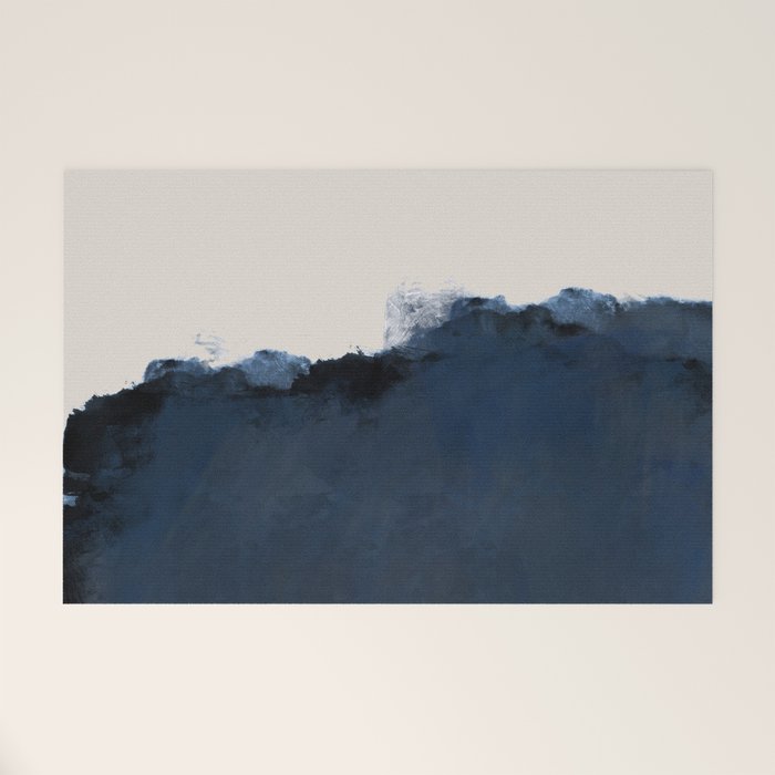 Abstract, Blue, Beige, Indigo Welcome Mat