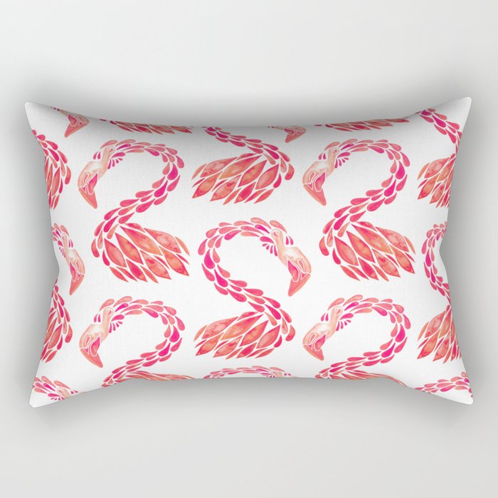 Miami Flamingo - Pink Ombrã© Rectangular Pillow
