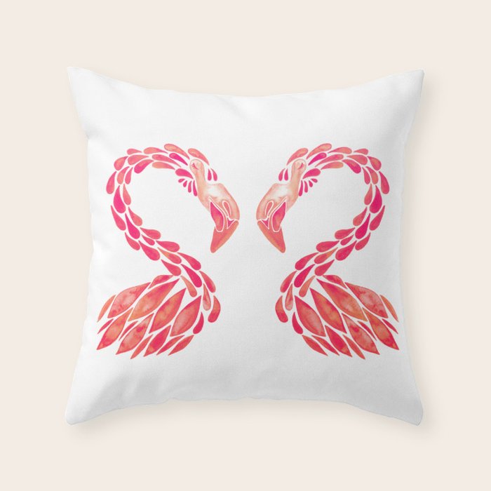 Miami Flamingo - Pink Ombrã© Throw Pillow