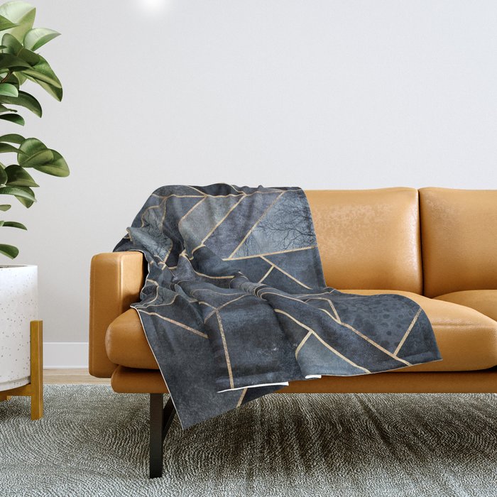 Abstract Nature - Dark Blue Throw Blanket