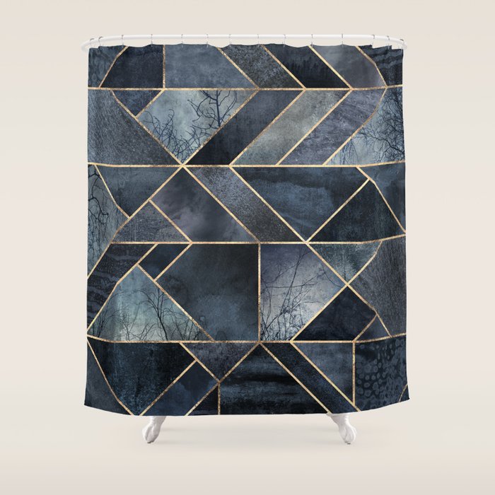 Abstract Nature - Dark Blue Shower Curtain