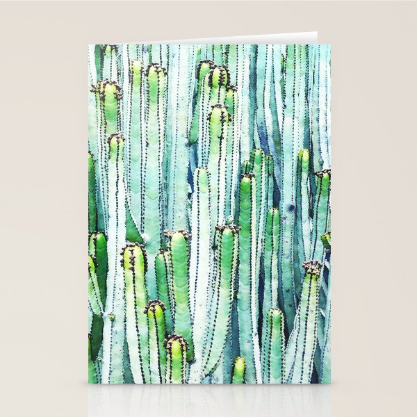 Lost Cactus, Watercolor Nature Painting, Botanical Neutral Illustration Minimal Drawing Jungle Stationery Card