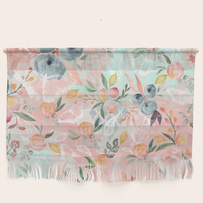 Abstract Painting Of Flowers And Plants Wall Hanging