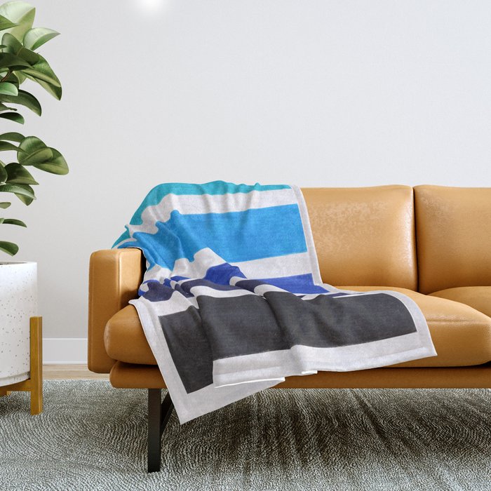 Colorful Blue Stripe Pattern Throw Blanket