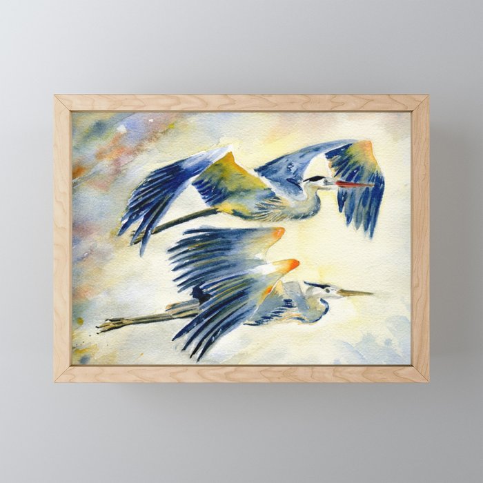 Flying Together - Great Blue Heron Mini Art Print