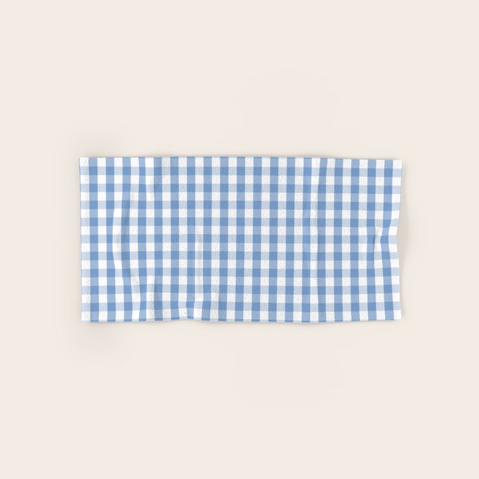 Classic Pale Blue Pastel Gingham Check Bath Towel