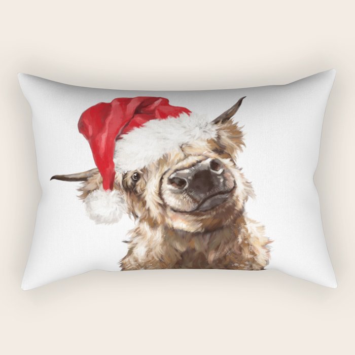 Christmas Highland Cow Rectangular Pillow