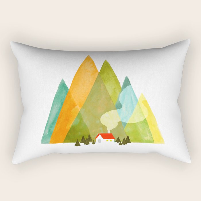 House At The Foot Of The Mountains Rectangular Pillow