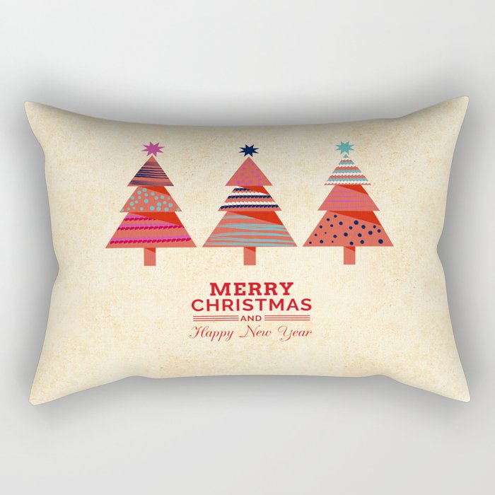 Three Christmas Trees Rectangular Pillow