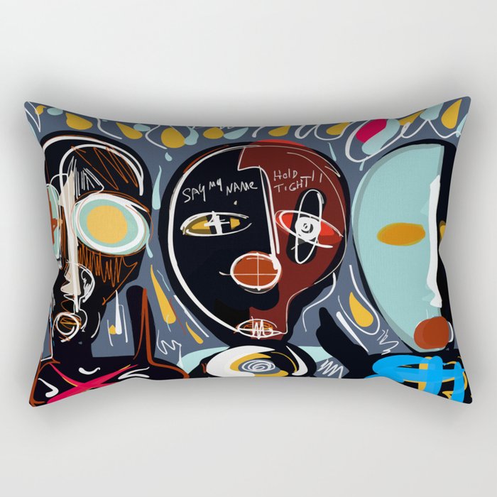 Say My Name Street Art Brut Painting Rectangular Pillow