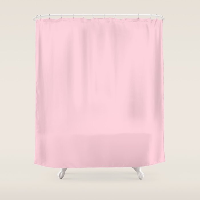 Light Soft Pastel Pink Solid Color Shower Curtain