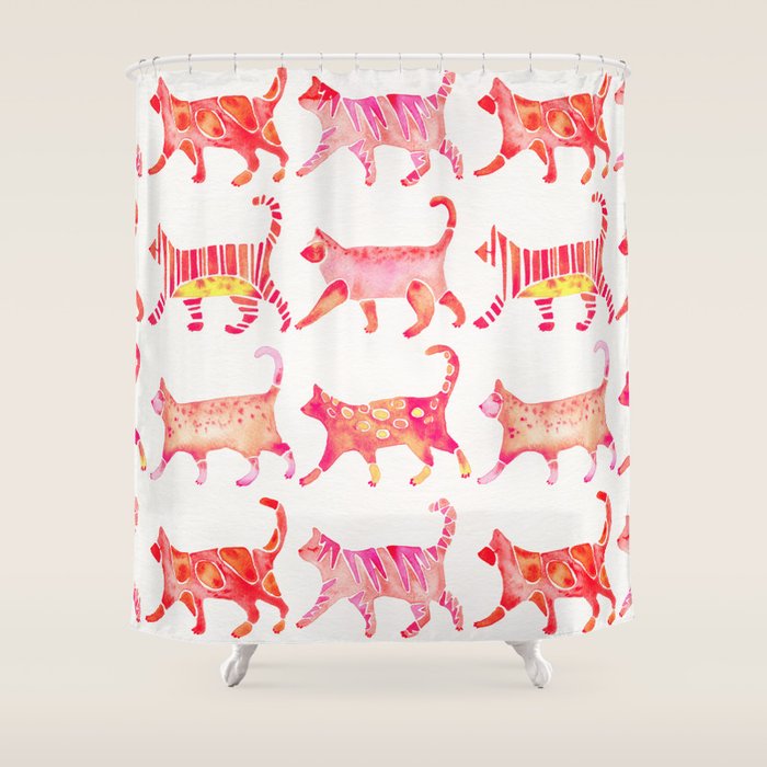 Cat Collection - Pink Palette Shower Curtain