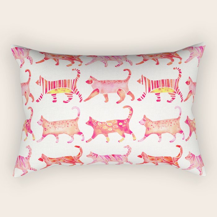 Cat Collection - Pink Palette Rectangular Pillow