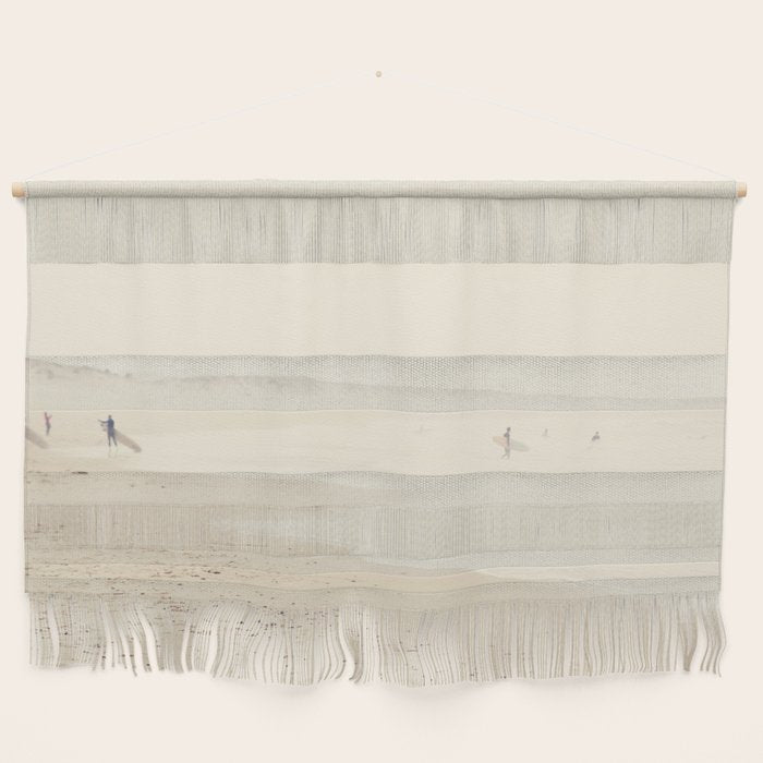 Beach Photography - Minimal Surfers And Ocean Print Wall Hanging