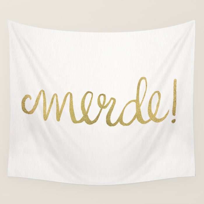 Pardon My French - Gold Ink Wall Tapestry