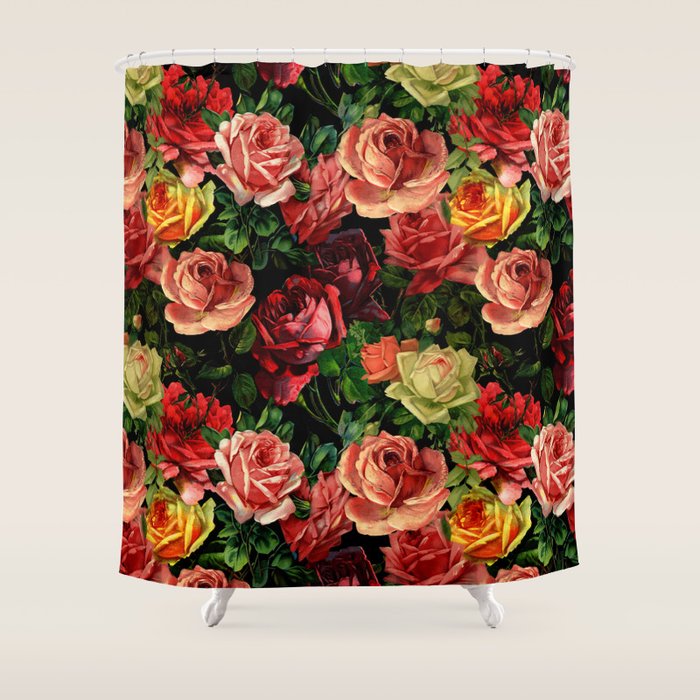 Vintage & Shabby Chic - Floral Roses Flowers Rose Shower Curtain