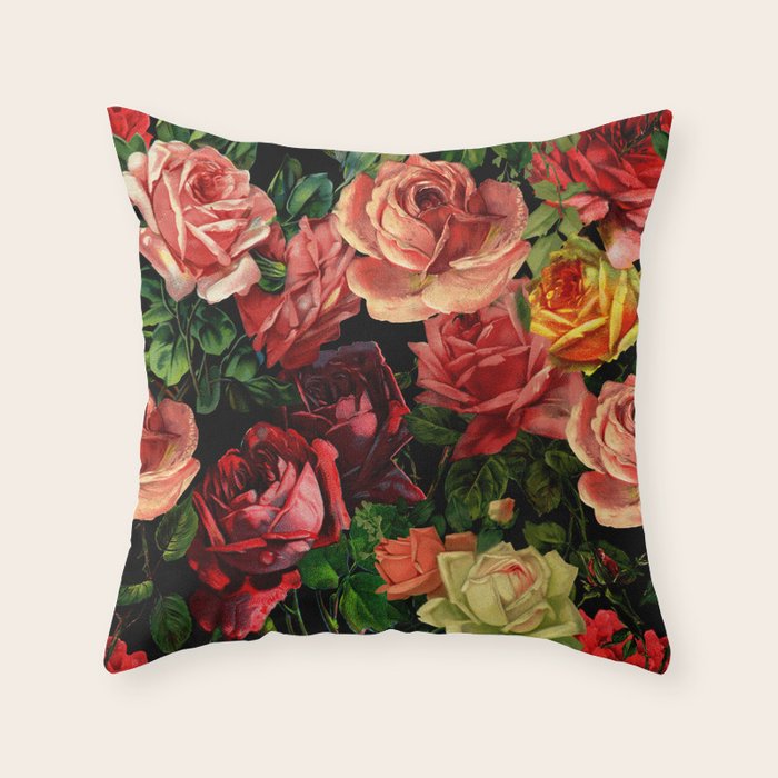 Vintage & Shabby Chic - Floral Roses Flowers Rose Throw Pillow