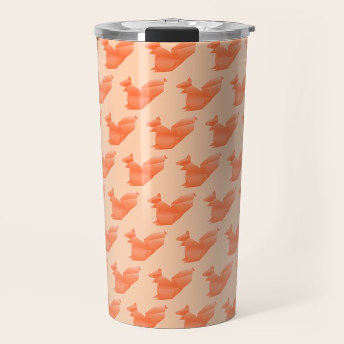 Allergic To Nuts - Origami Orange Squirrel Travel Mug