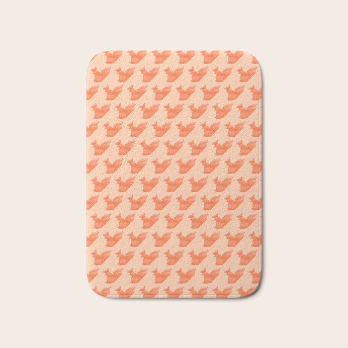 Allergic To Nuts - Origami Orange Squirrel Bath Mat