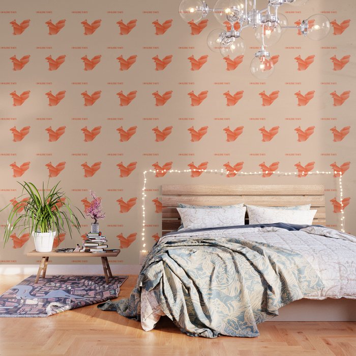 Allergic To Nuts - Origami Orange Squirrel Wallpaper