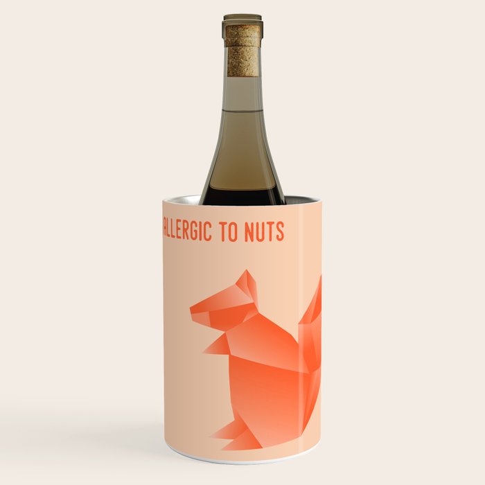 Allergic To Nuts - Origami Orange Squirrel Wine Chiller