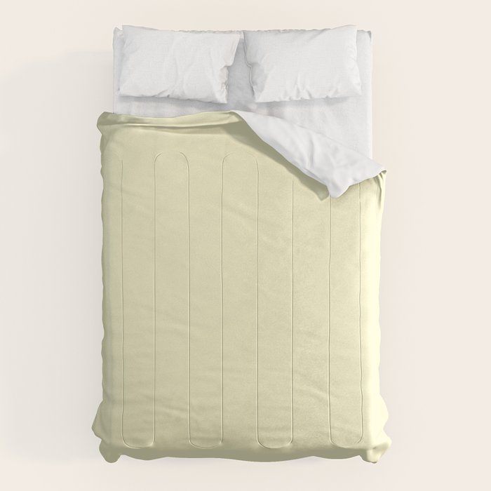 Pastel Lemon Yellow Pale Soft Meringue Yellow Comforter