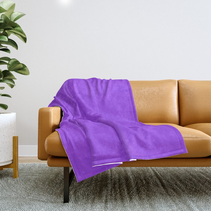 Bright Fluorescent Neon Purple Throw Blanket
