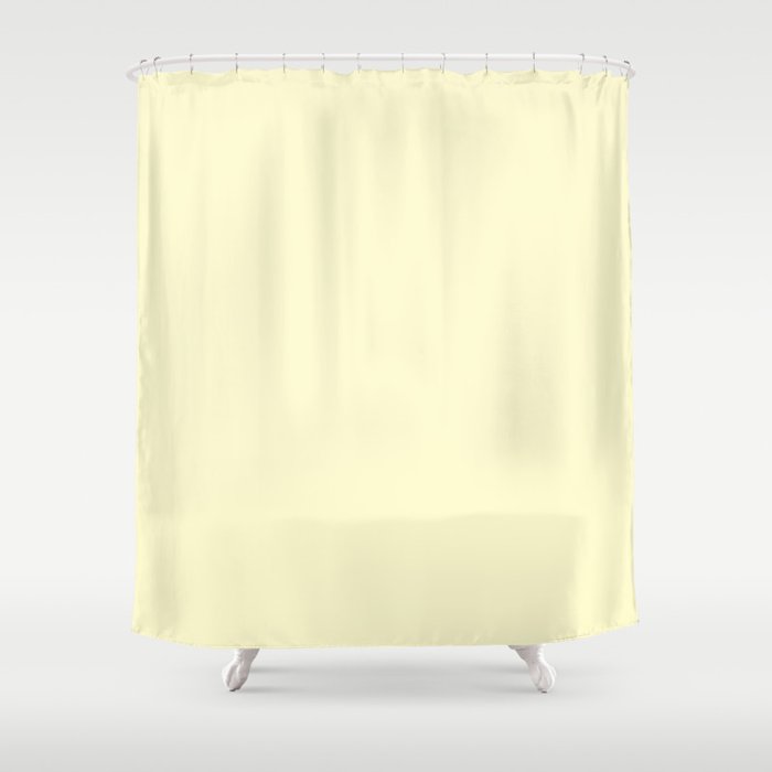 Pastel Lemon Yellow Pale Soft Meringue Yellow Shower Curtain