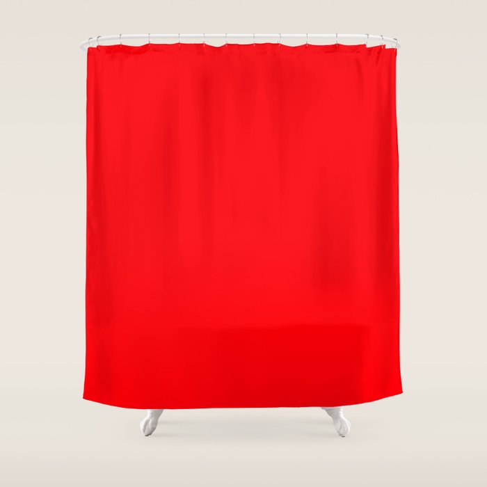 Bright Fluorescent Neon Red Fireball Shower Curtain