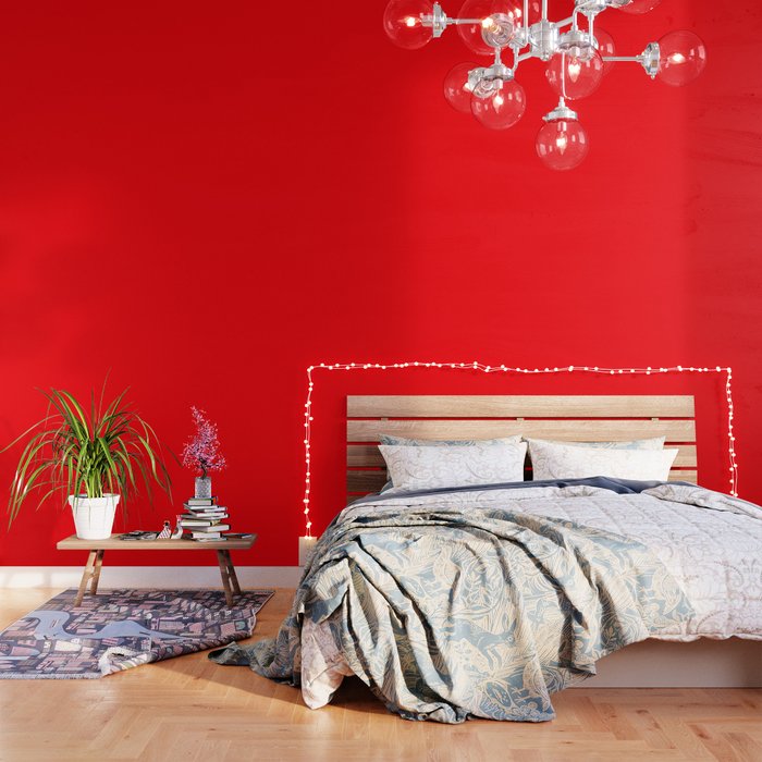 Bright Fluorescent Neon Red Fireball Wallpaper