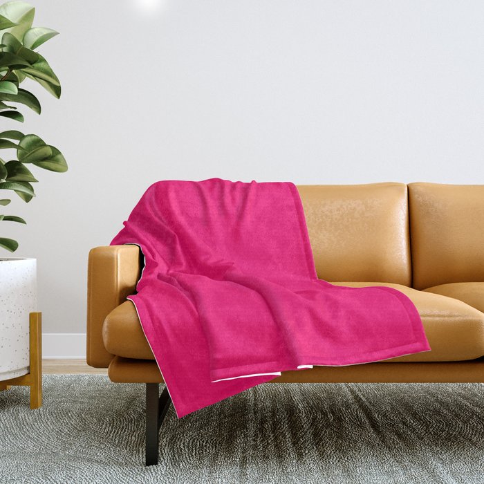 Bright Fluorescent Pink Neon Throw Blanket