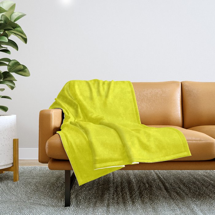 Bright Fluorescent Yellow Neon Throw Blanket